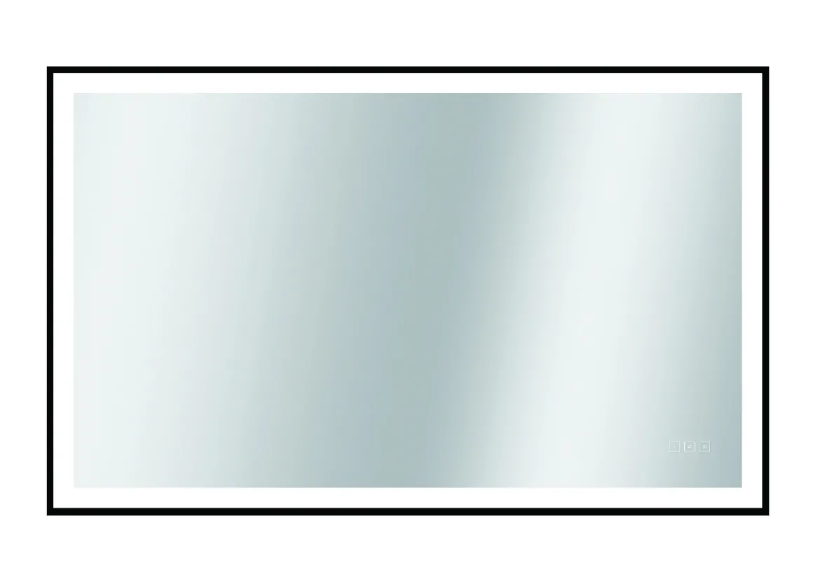 Spiegel Swann Rechthoek Met Ledverlichting Touch En Spiegelverwarming Zwart 75X120Cm