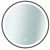 Spiegel Swann Rond Met Ledverlichting Touch Schakelaar En Spiegelverwarming Zwart O90Cm