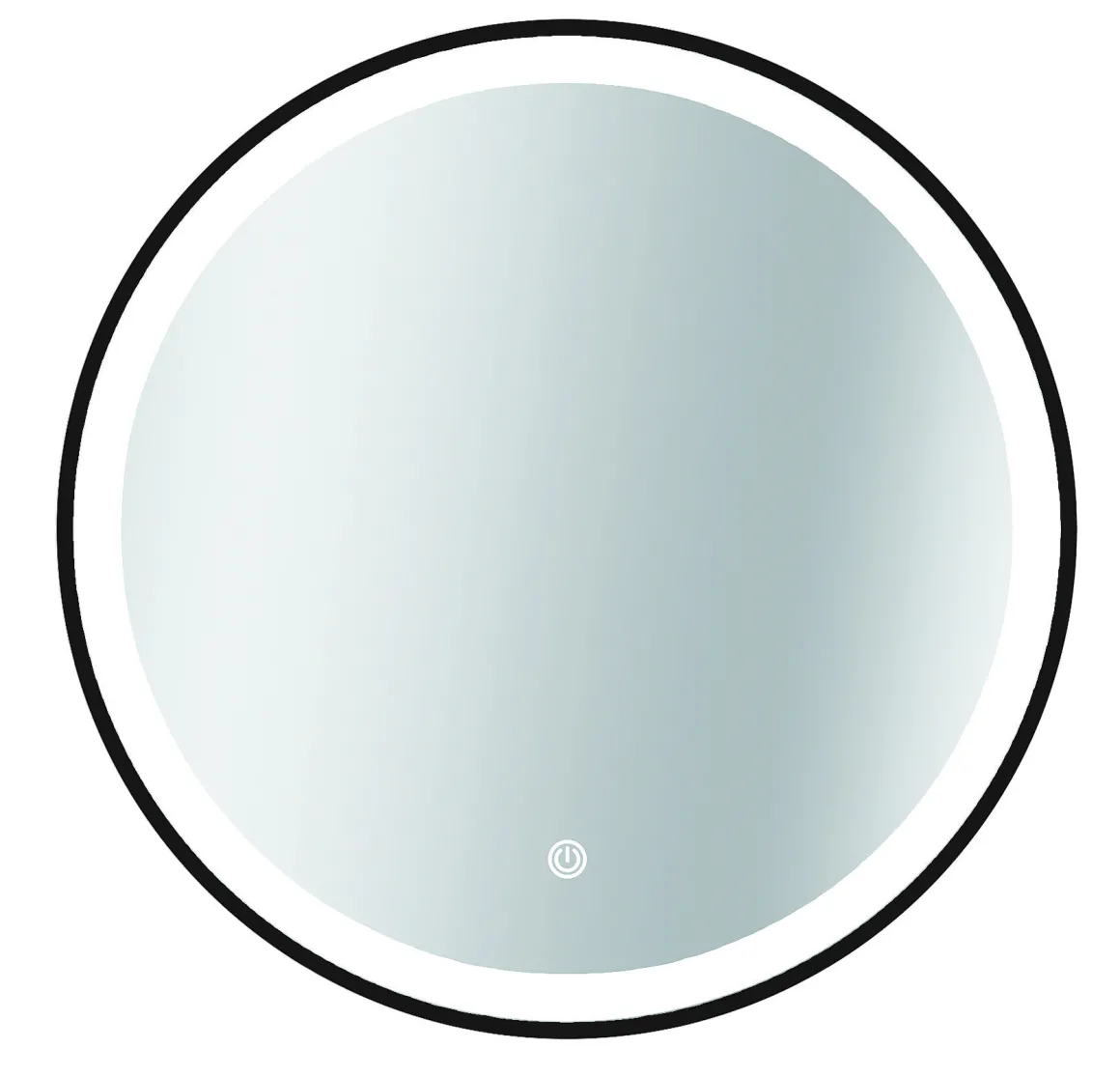 Spiegel Swann Rond Met Ledverlichting Touch Schakelaar En Spiegelverwarming Zwart O90Cm