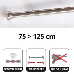 Spirella Douchestang Kreta 75-125Cm Zilver Geborsteld