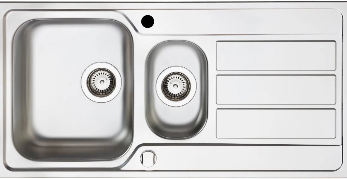 Spoelbak Athena 1,5 Bak 100X50Cm Met Afdruiprek Rvs