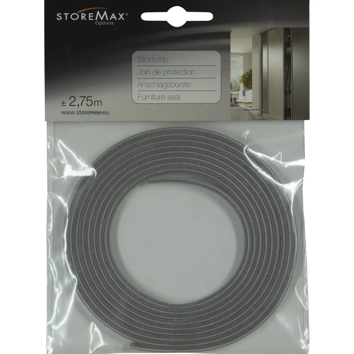 Storemax Basic Stootstrip Voor Schuifdeur Grijs 2,75M