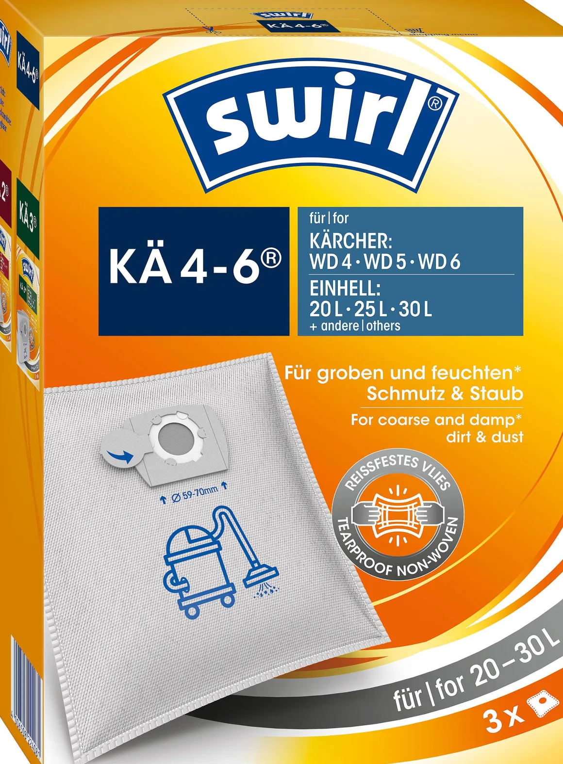 Swirl Stofzuigerzak Voor Alleszuiger Ka4-6 3 Stuks