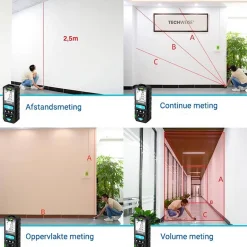 Techweise Laser Afstandsmeter 50M - Met Alle Meetopties