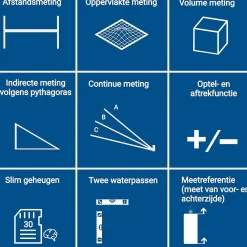 Techweise Laser Afstandsmeter 50M - Met Alle Meetopties