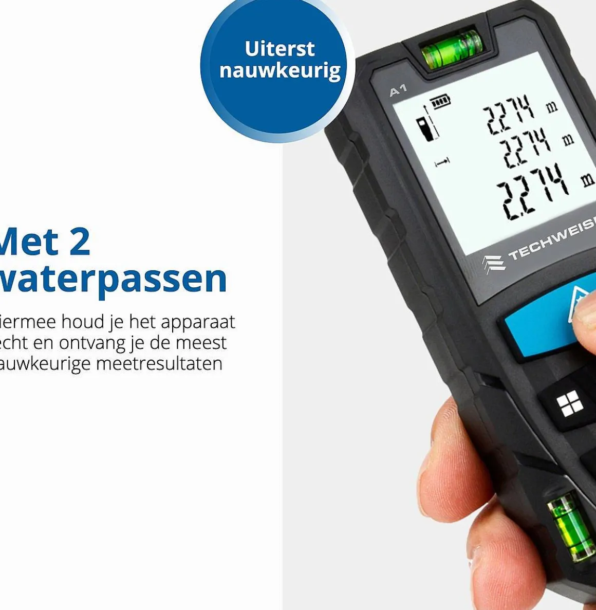 Techweise Laser Afstandsmeter 70M - Met Alle Meetopties