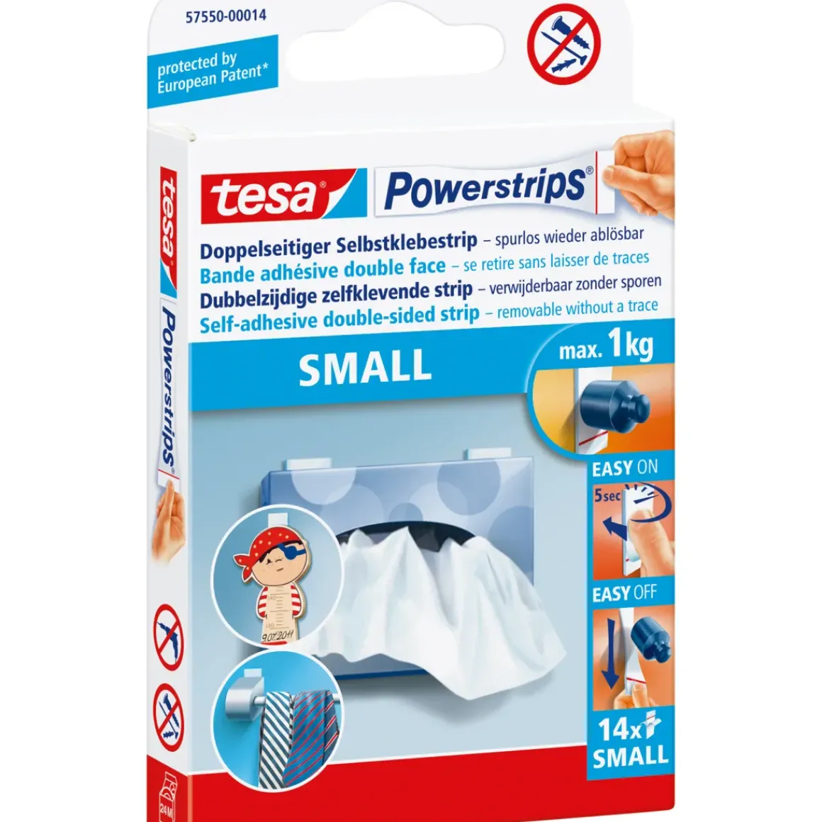 Tesa Powerstrips Zelfklevende Haak Wit 2Kg - 2 Stuks