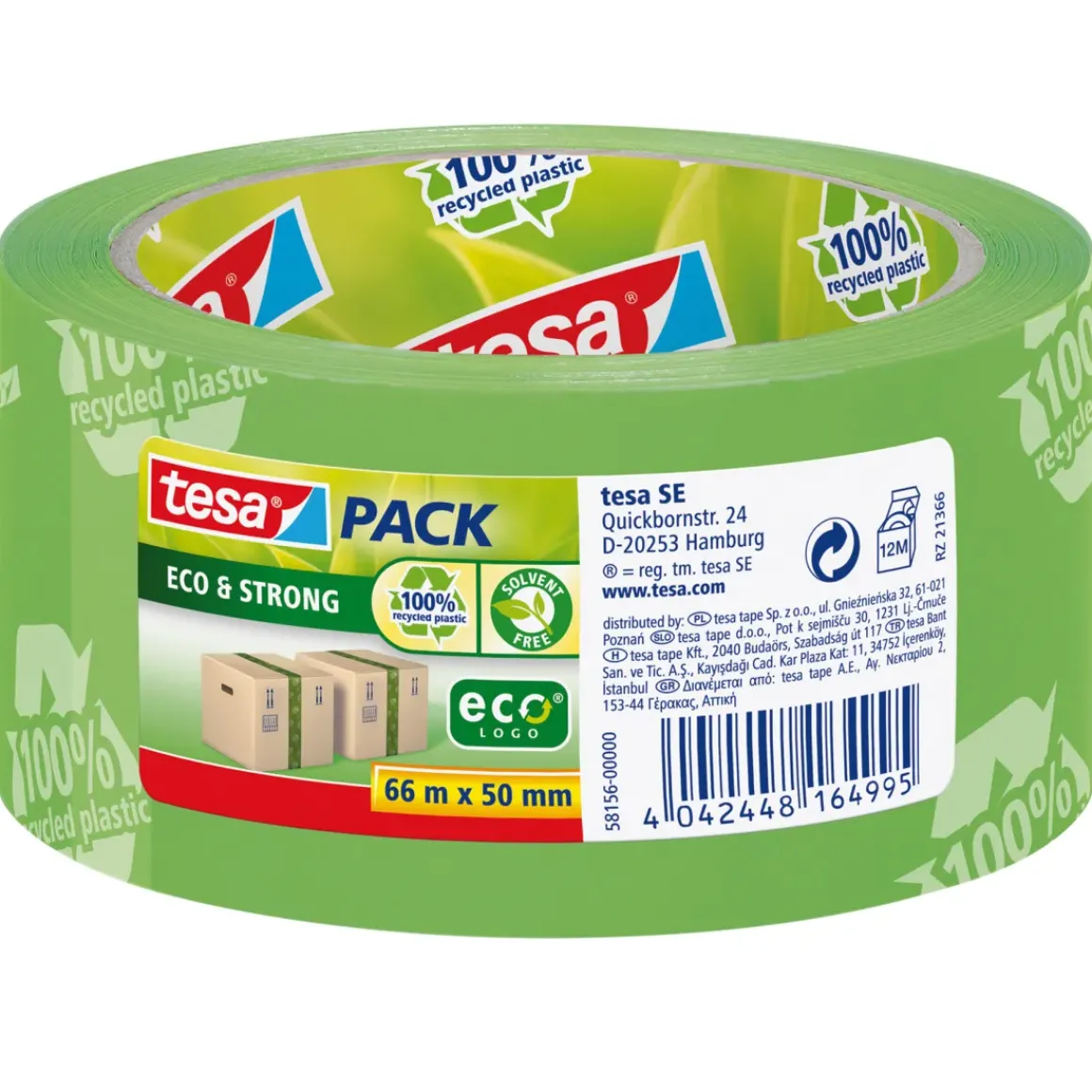 Tesa-Pack Eco & Strong Verpakkingstape Groen 50Mmx66M