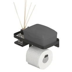 Tiger Caddy Toiletrolhouder Met Planchet Zwart