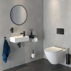 Tiger Caddy Toiletrolhouder Met Planchet Zwart