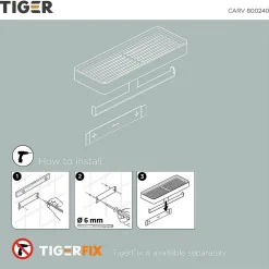 Tiger Carv Toiletrolhouder Met Planchet Zwart