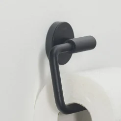 Tiger Toiletaccessoireset Urban Toiletborstel Met Houder + Toiletrolhouder Zonder Klep + Handdoekhaak Zwart