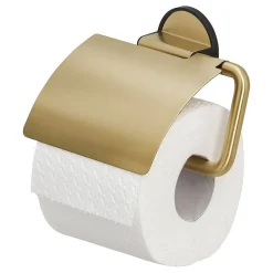 Tiger Toiletrolhouder Tune Met Klep Messing Geborsteld / Zwart