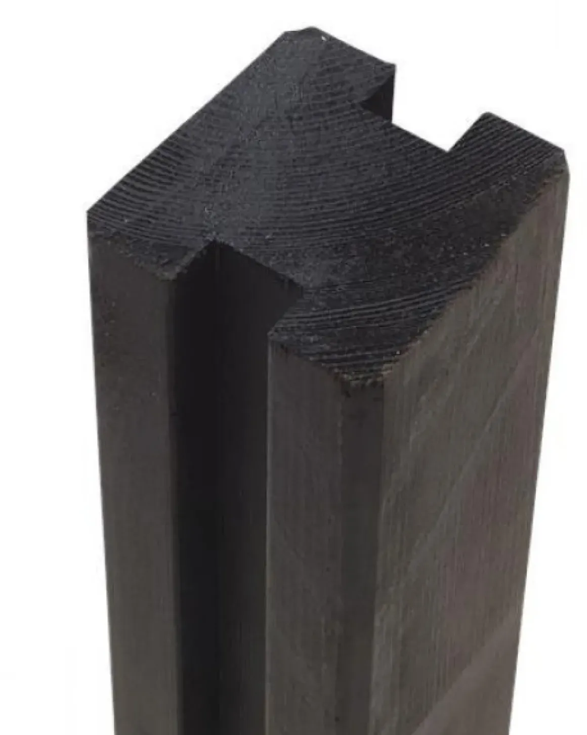 Tuinpaal Gegroefd Zwart 9X9X270Cm