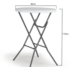 Tuintafel Party Staand Wit O80Cm