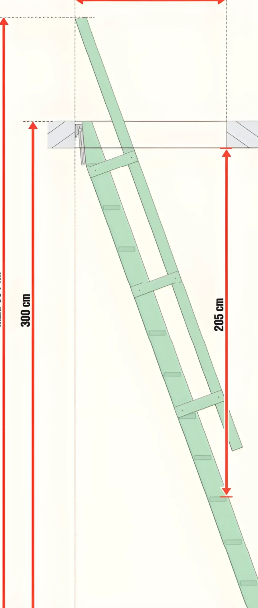 Uitschuifbare Molenaarstrap Voor Trapgat 60 X 90 Cm