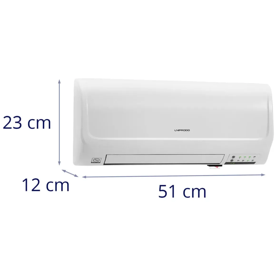 Uniprodo Keramische Wandverwarming - 10 - 49 °C - 1000/2000 W - Afstandsbediening Uni_Heater_09