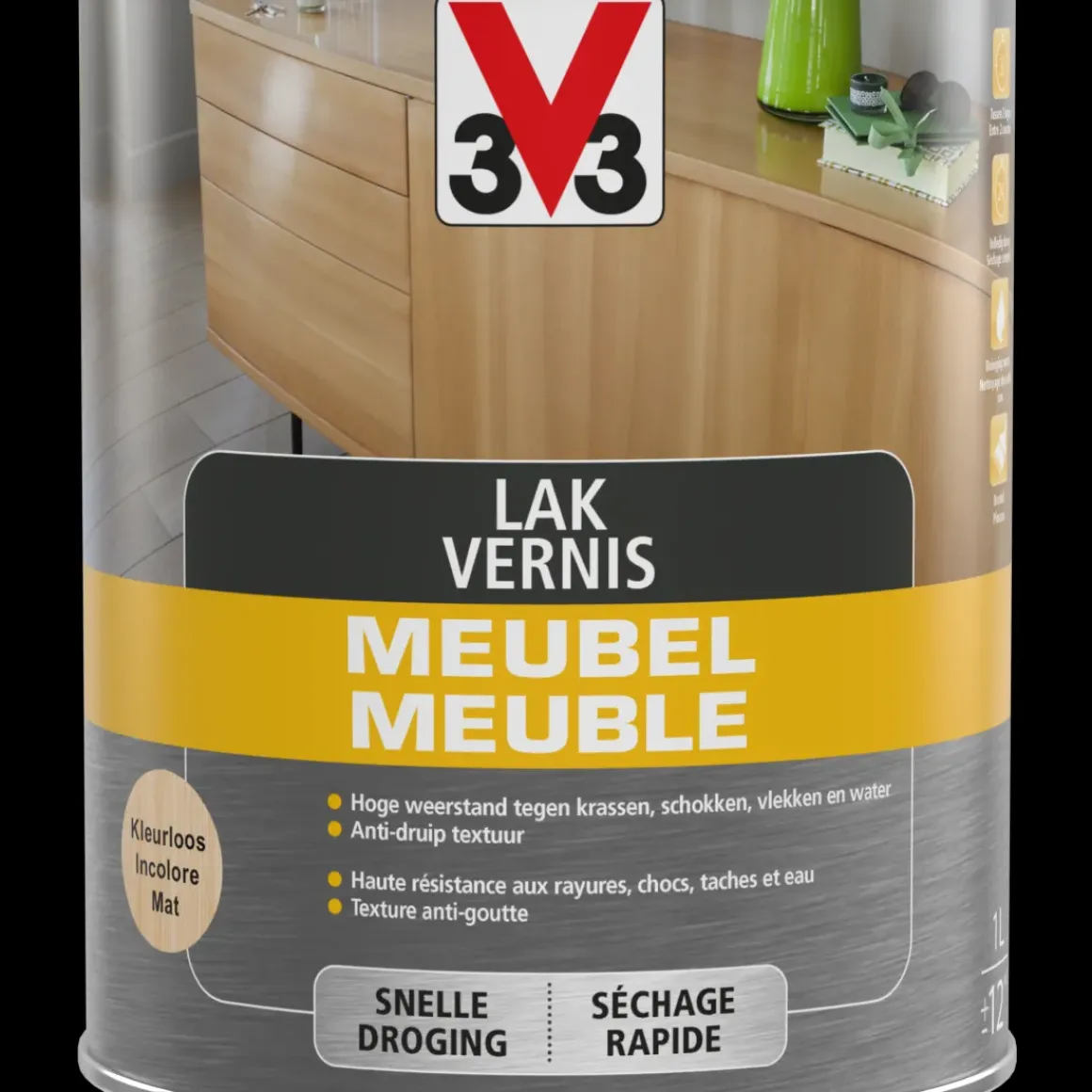 V33 Meubellak Transparant Mat 1L