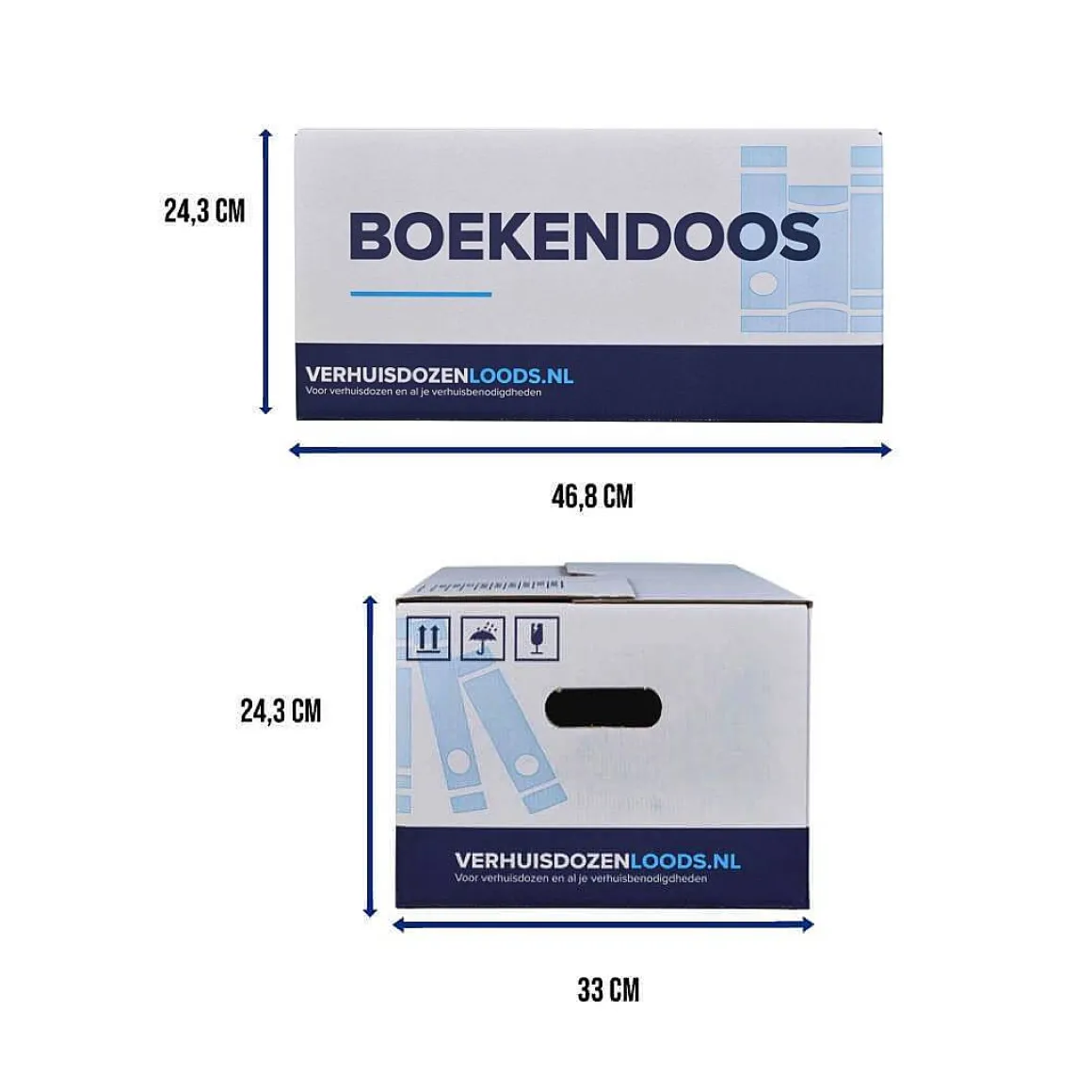 Verhuisservice+ Boekendozen - Zelfsluitend – Extra Sterk - 37L - 10 Stuks