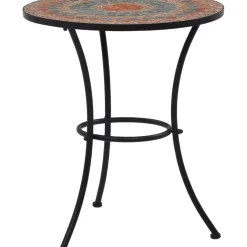 Vidaxl Bistrotafel Mozaiek 60 Cm Keramiek Oranje En Grijs