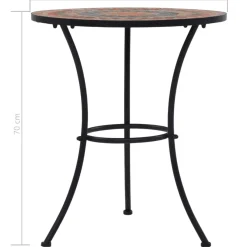 Vidaxl Bistrotafel Mozaiek 60 Cm Keramiek Oranje En Grijs