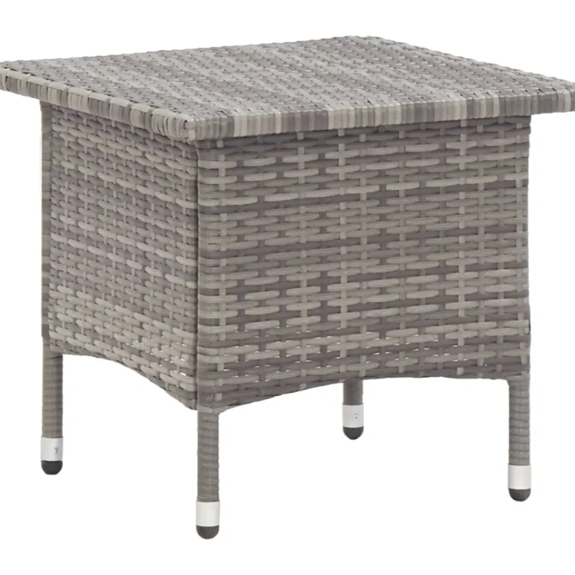 Vidaxl Theetafel 50X50X47 Cm Poly Rattan Grijs