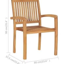 Vidaxl Tuinstoelen Stapelbaar 2 St Massief Teakhout