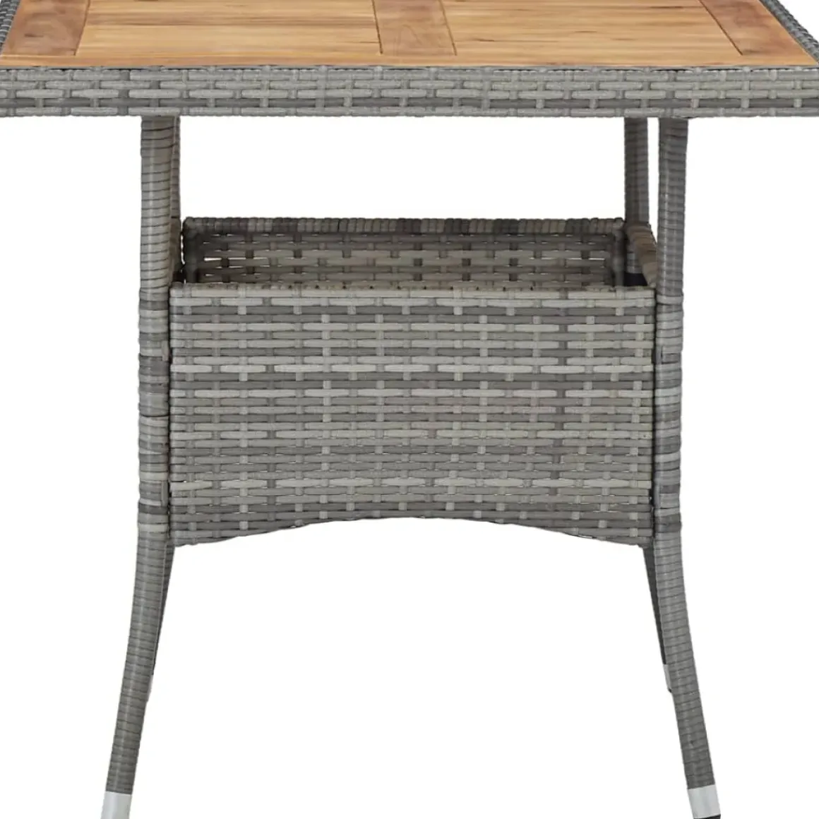 Vidaxl Tuintafel Poly Rattan En Massief Acaciahout Grijs