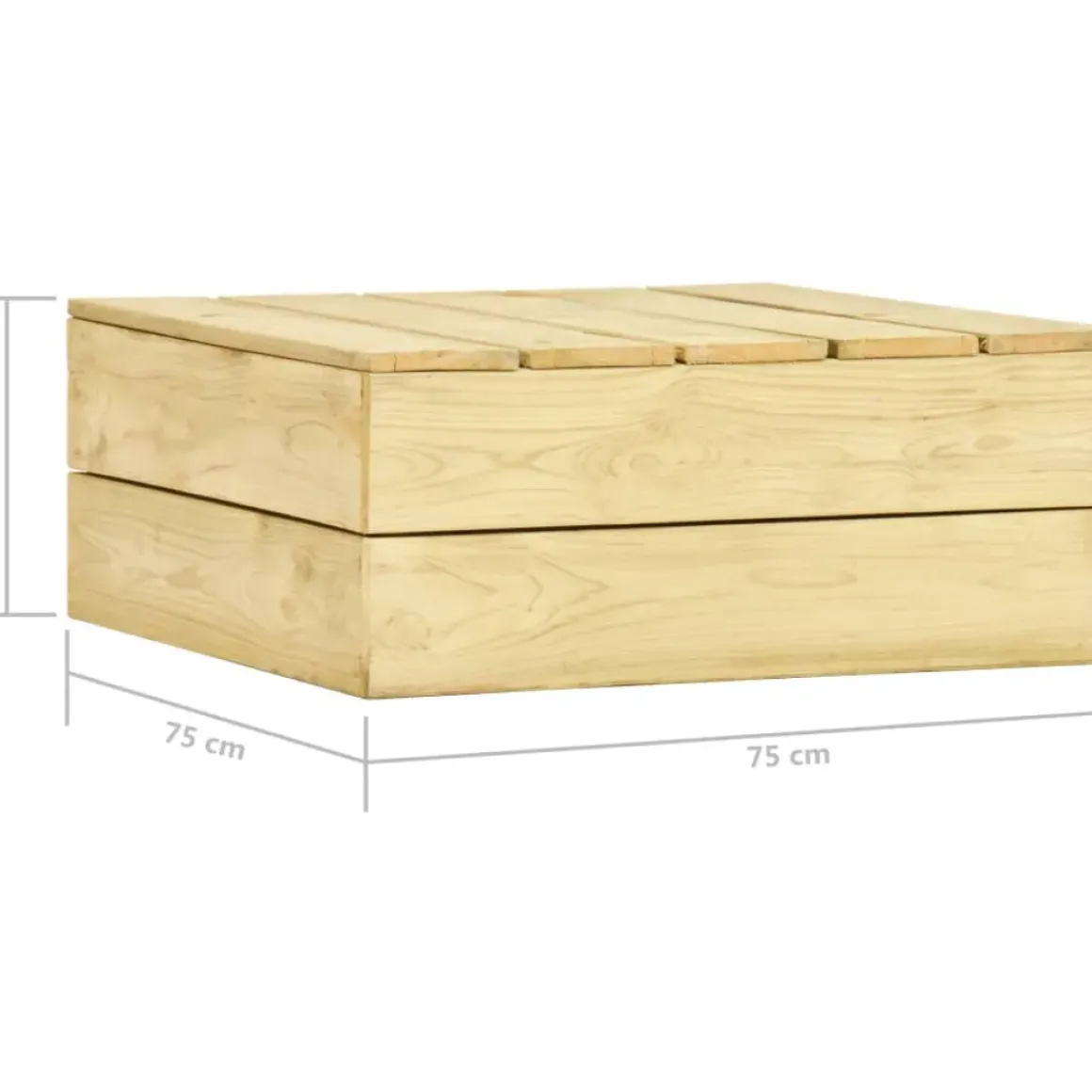 Vidaxl Tuintafel 75X75X31 Cm Geimpregneerd Grenenhout