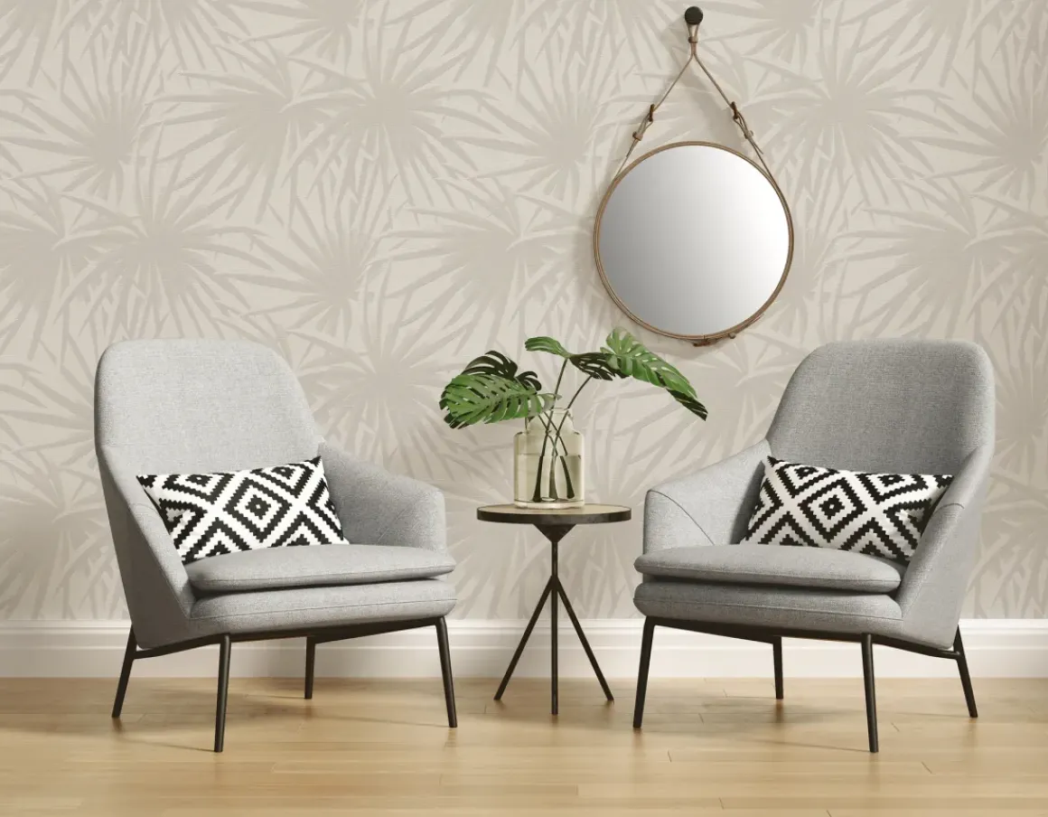 Vinylbehang Palmen Beige