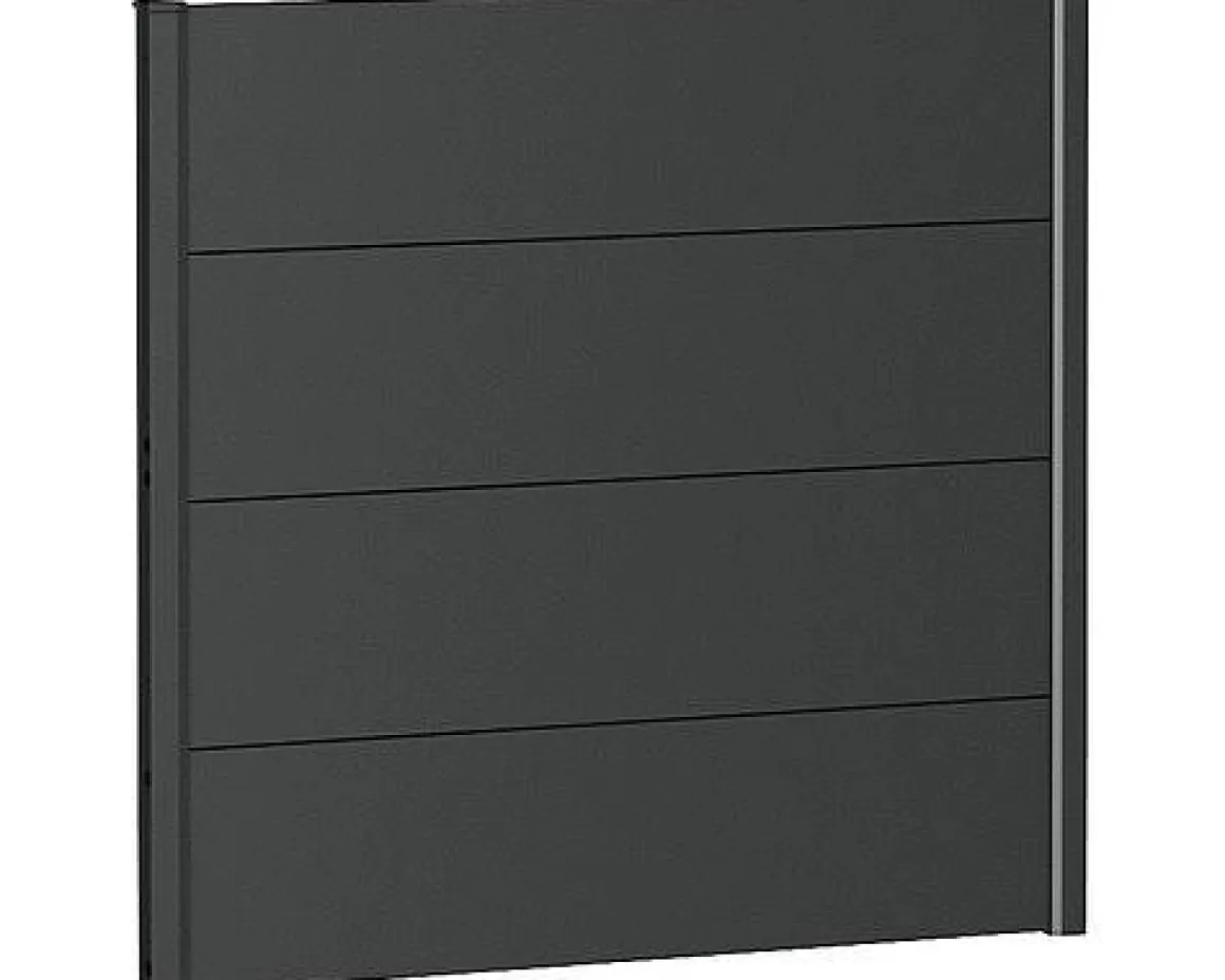 Wandpaneel Tuinscherm Donkergrijs Metallic 100X90