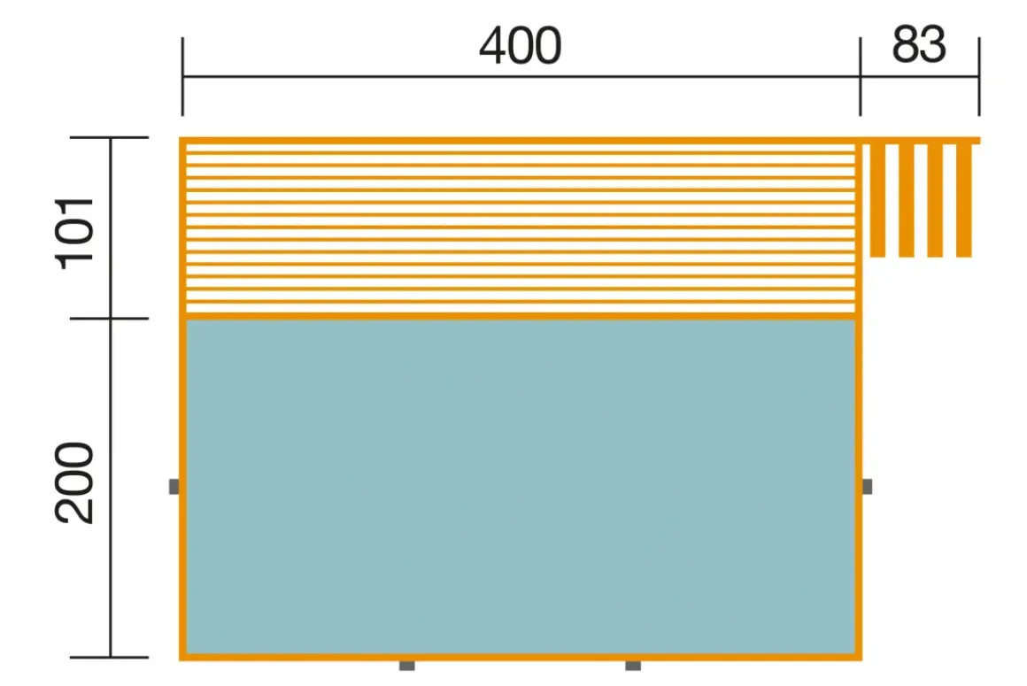 Weka Massief Houten Zwembad 595 Maat 1, Blauw/Mosica