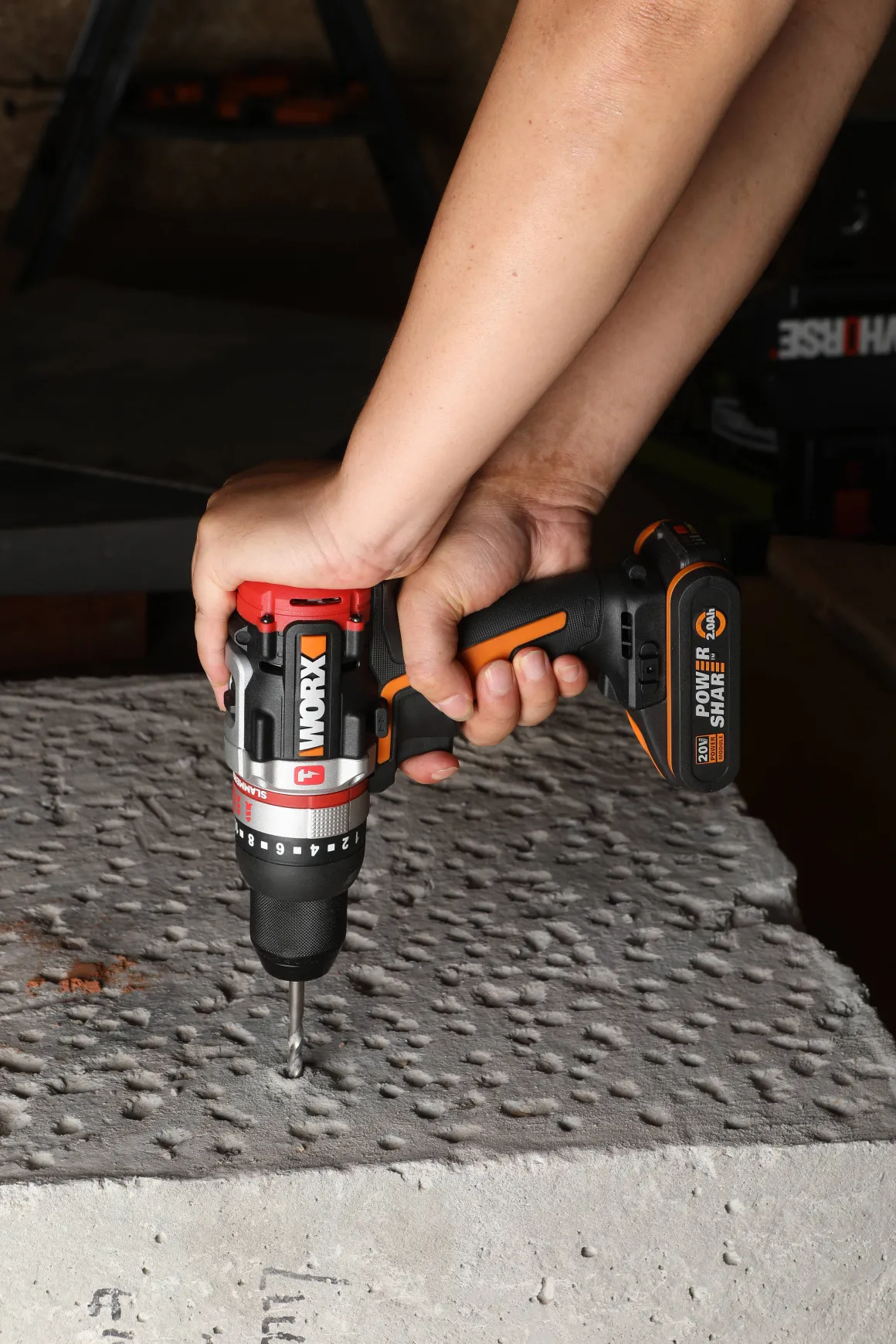 Worx Accuboormachine Met Klopfunctie Wx354.9 20V (Zonder Accu)
