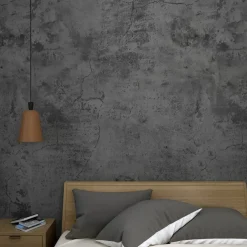 Zelfklevend Behang - Pvc - Betonlook - Cemento Grigio Scuro - 122Cmx10M