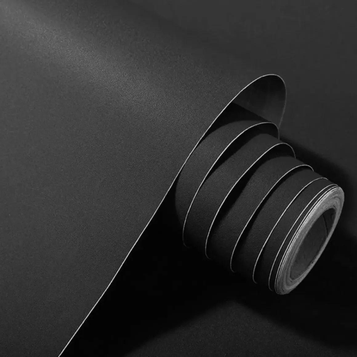 Zelfklevend Behang - Vinyl - Zwart - Zwart Effen - Nero Solido - 122Cmx10M
