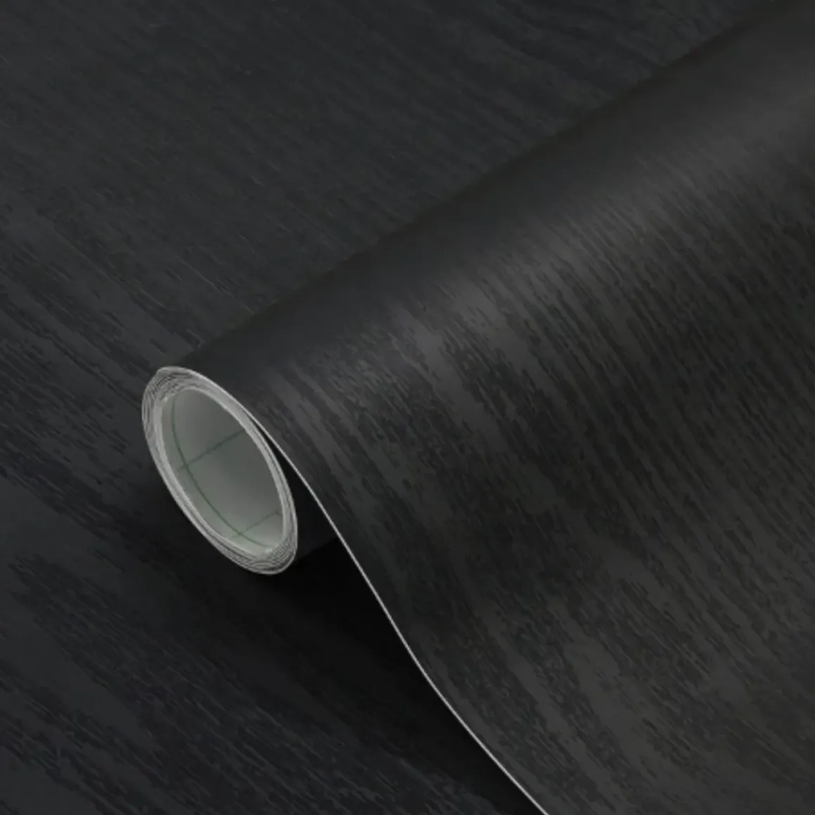 Zelfklevend Behang - Vinyl - Zwart - Zwart Houtlook - Houtlook - Legno Nero - 122Cmx10M