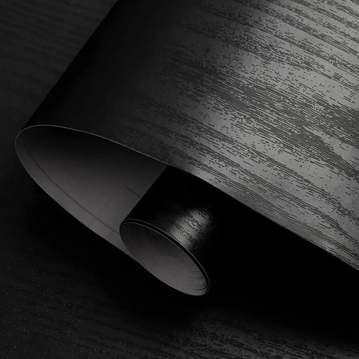 Zelfklevend Behang - Vinyl - Zwart - Zwart Houtlook - Houtlook - Legno Nero - 122Cmx10M